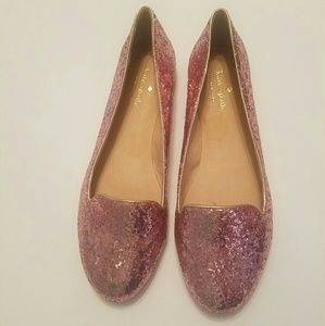 Kate Spade *Rare* pink glitter flats